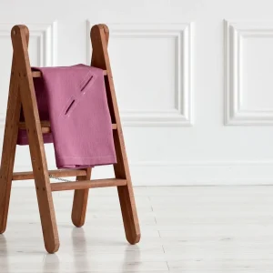 Babydeken voor babyzitje zomerlinnen donker magenta